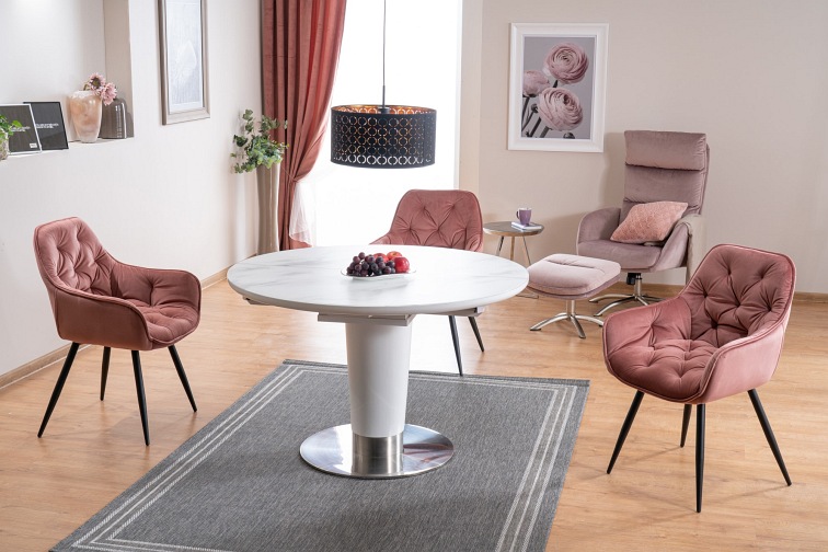 Krzesło CHERRY Velvet Czarny/Róż Antyczny Bluvel 52