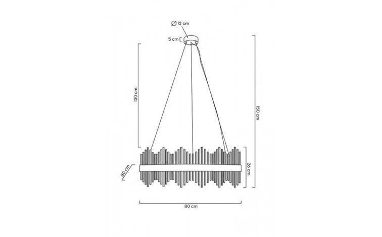Lampa Wisząca FLORENS 80 Złoty/Transparentny