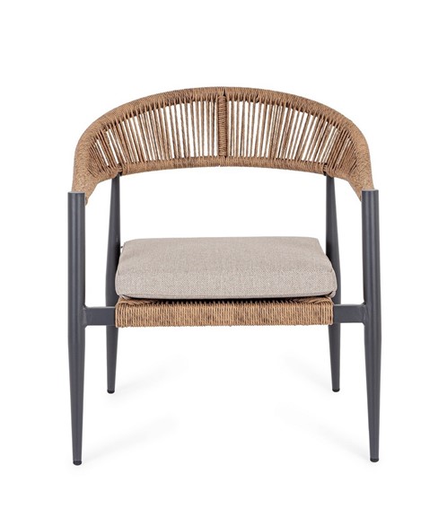 Krzesło Ogrodowe JANDIA Szary/Naturalny