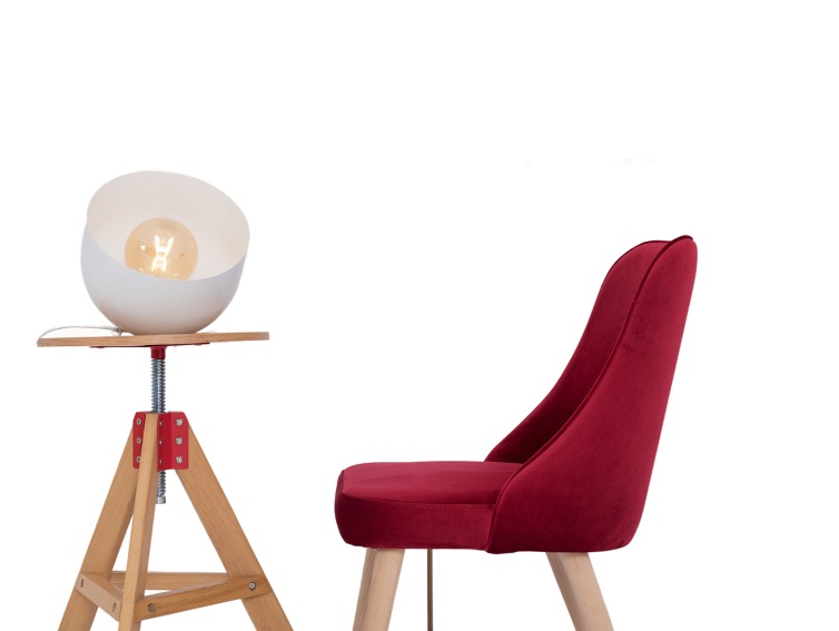 Krzesło Spring 45x50x85 Soczysta Żurawina/Naturalny