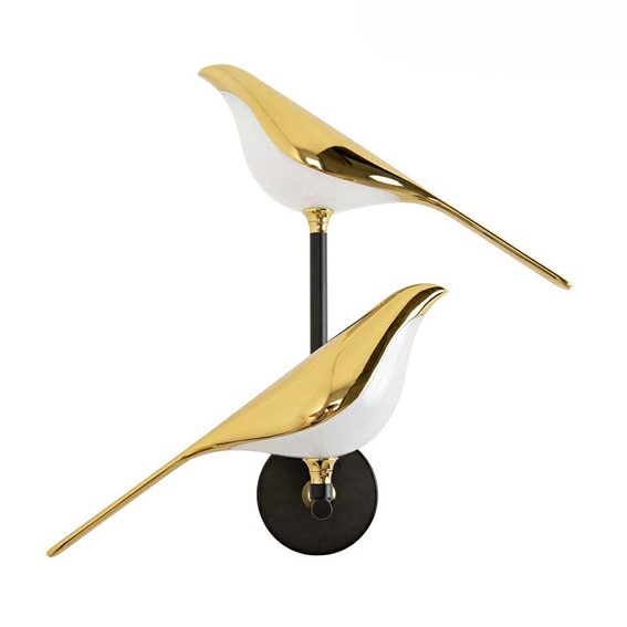 Lampa Ścienna BIRD TWIN Złoty