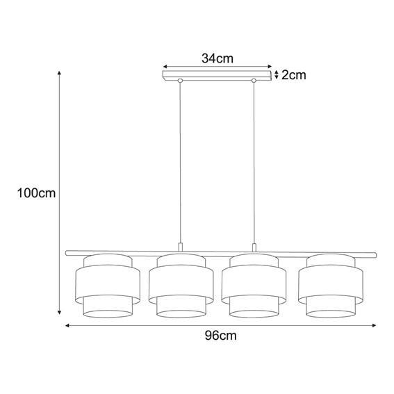 Lampa Wisząca AMOS K-5283 Czarny/Złoty