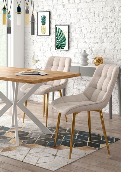 Krzesło Velvet J262-1 Beżowy/Złoty