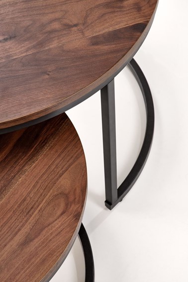 Zestaw 2 Ław JAVA Czarny/Orzechowy