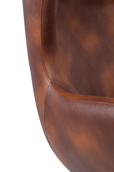 Fotel EGG Szeroki PU Brąz/Koniak