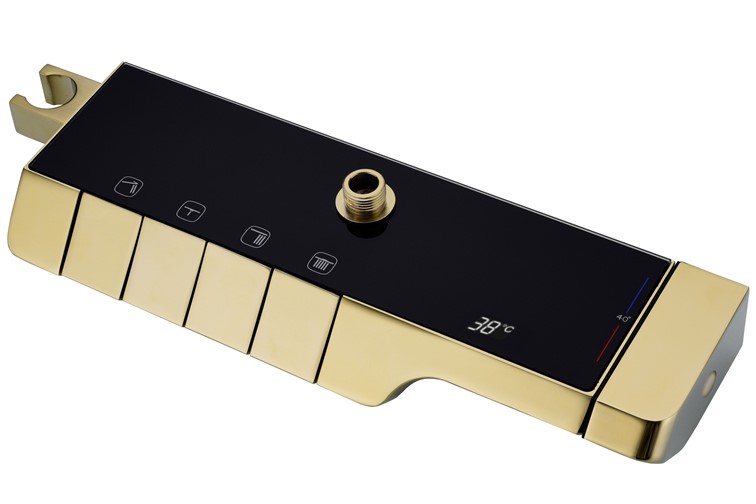 Zestaw Natryskowy ROB z Termostatem Złoty Szczotkowany