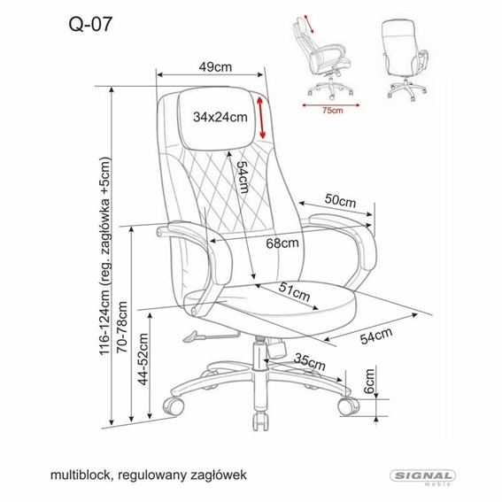 Fotel Obrotowy Q-07 Beżowy