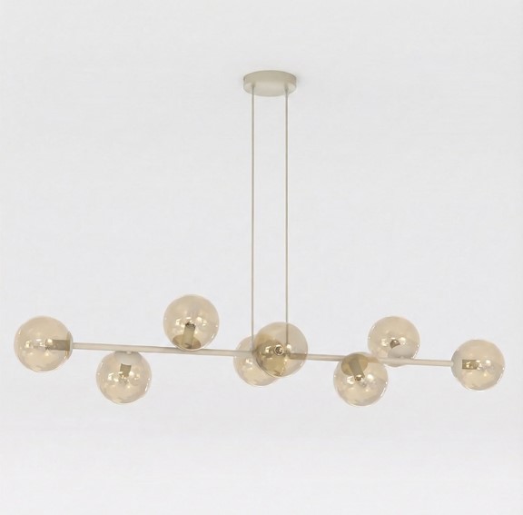 Lampa Wisząca MAGNUS 8 Beżowy/Bursztynowy