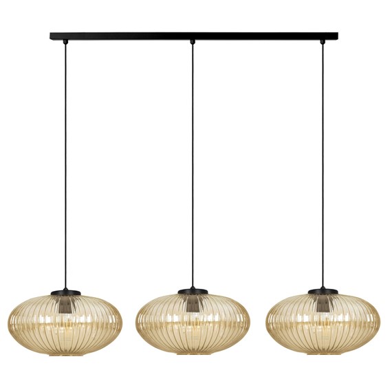 Lampa Wisząca DROP K-5675 Czarny/Bursztynowy