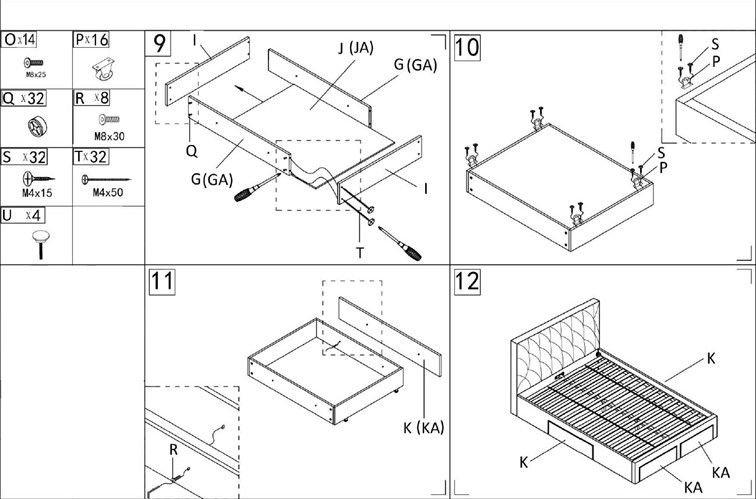 Łóżko BETINA z Pojemnikiem 120x200 cm Popielaty