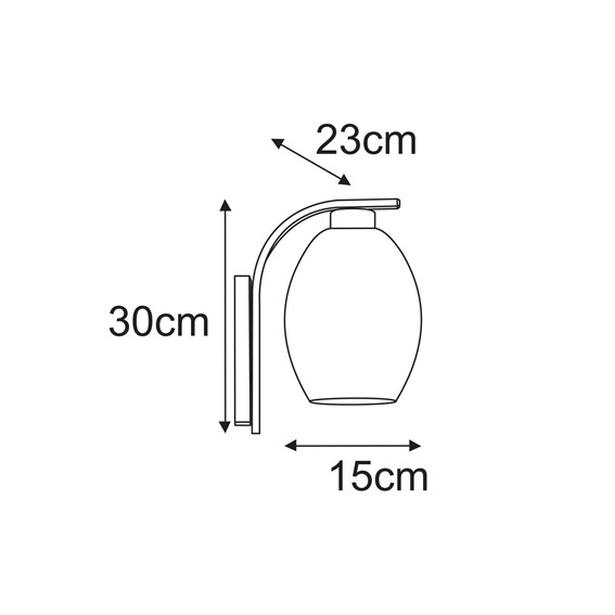 Kinkiet BALBO K-5723 Dymiony/Czarny