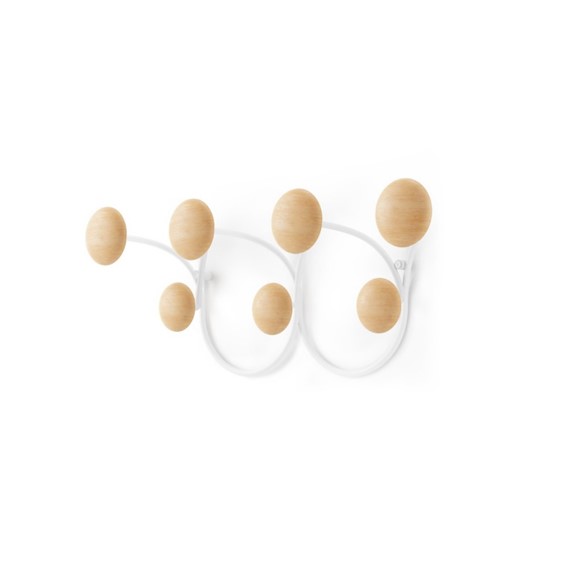 Wieszak na Ubrania DOTSY 7 Biało-Naturalny