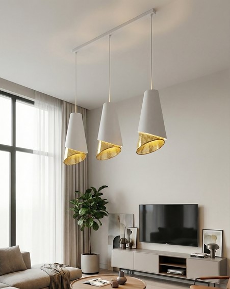 Lampa Wisząca MODA 3 Biały/Złoty