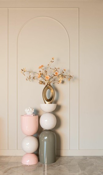 Stolik BISOU Fi30,5cm Beżowy/Zielony