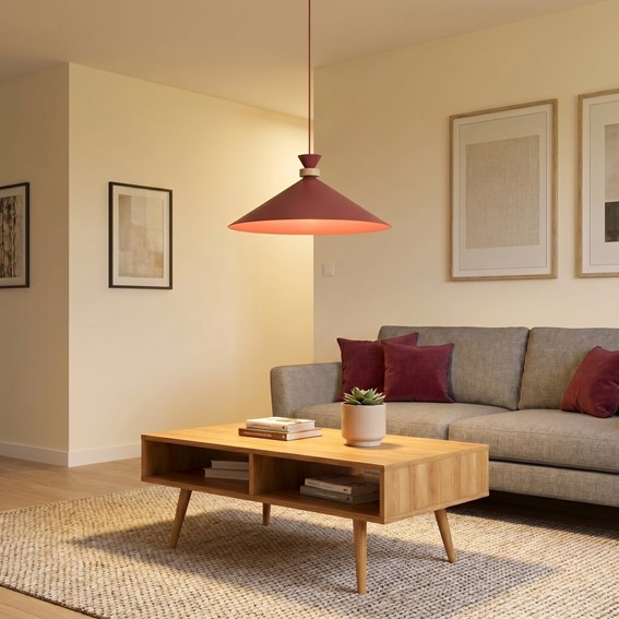 Lampa Wisząca OLIVO 1L Burgundowy