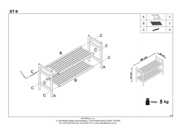 Stojak na Buty ST9 Naturalny