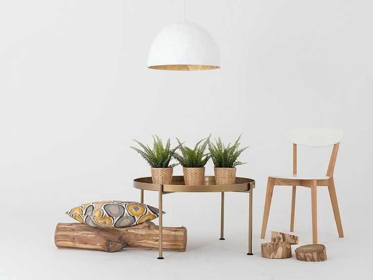 Lampa wisząca LEONARD L – złoto-biały