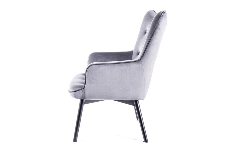 Fotel CARMEN Velvet Czarny/Szary Bluvel 14