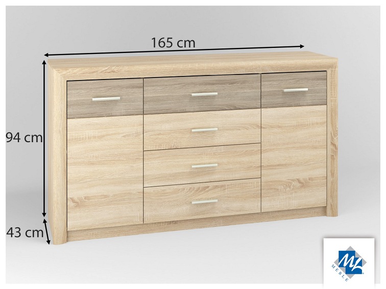 Komoda CASTEL 08 Sonoma/Truflowy