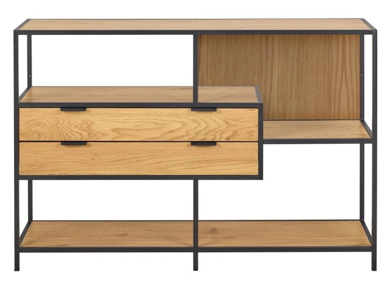 Regał SEAFORD V Dąb Dziki/Czarny