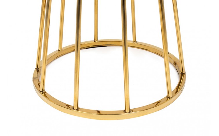 Stolik Barowy GLAM fi60 Biały/Złoty