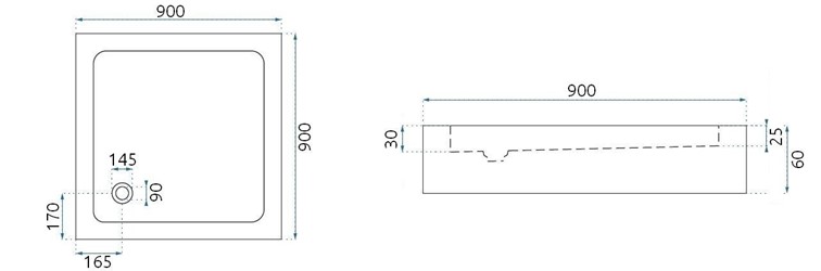Kabina Prysznicowa CITY 90x90 Nikiel Szczotkowany