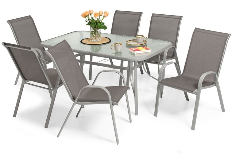 Zestaw Ogrodowy Porto 6-Osobowy Szary