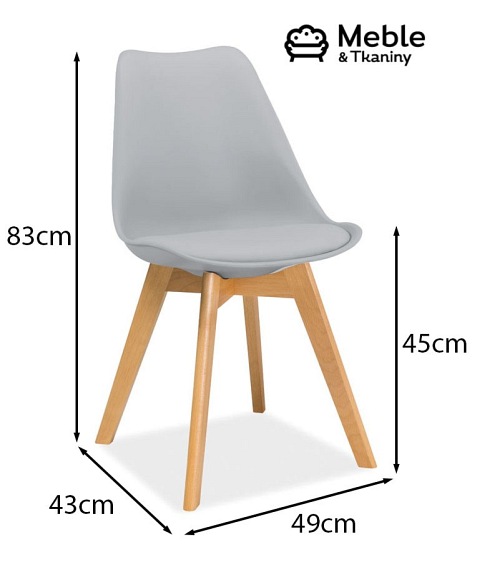 Krzesło KRIS Buk/Jasny Szary