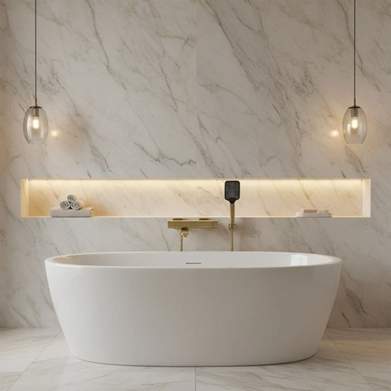 Bateria Wannowa ARLO Złoty Szczotkowany