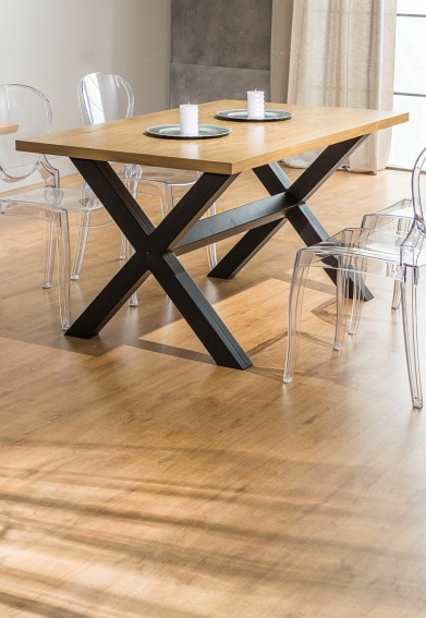 Stół XAVIERO 150x90 Okleina Czarny/Naturalny
