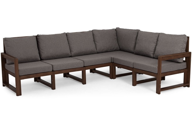 Zestaw Ogrodowy MALTA XXL 6-Osobowy ze Stolikiem Ciemny Brąz/Grafit