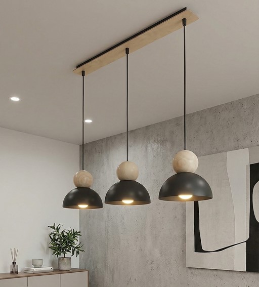 Lampa Wisząca KAKI 3 Czarny