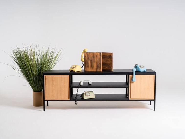 Regał RTV SKAP 3R1 DOOR Czarny