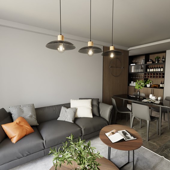 Lampa Wisząca KOBE 3 Czarny