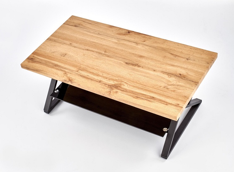 Ława XENA PROSTOKĄT Czarny/Naturalny