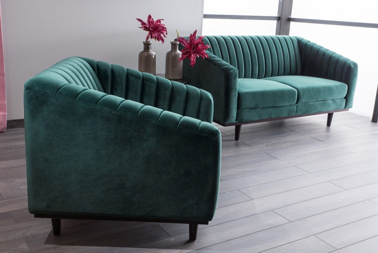 Sofa ASPREY 2 Velvet Wenge/Curry Bluvel 68