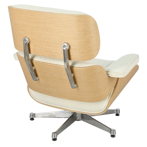 Fotel VIP 54x82x85 Biały/Natural Oak/Srebrna Baza