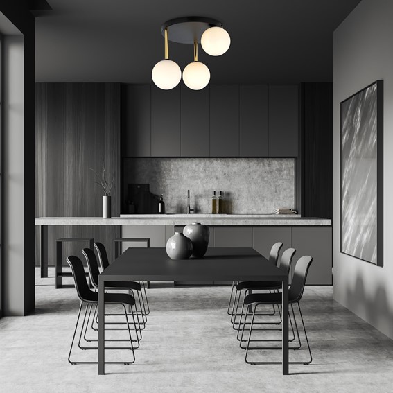 Lampa Sufitowa DOLCE 3 Czarny/Opal