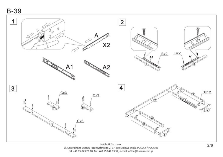 Biurko B39 Czarny/Orzech Miodowy