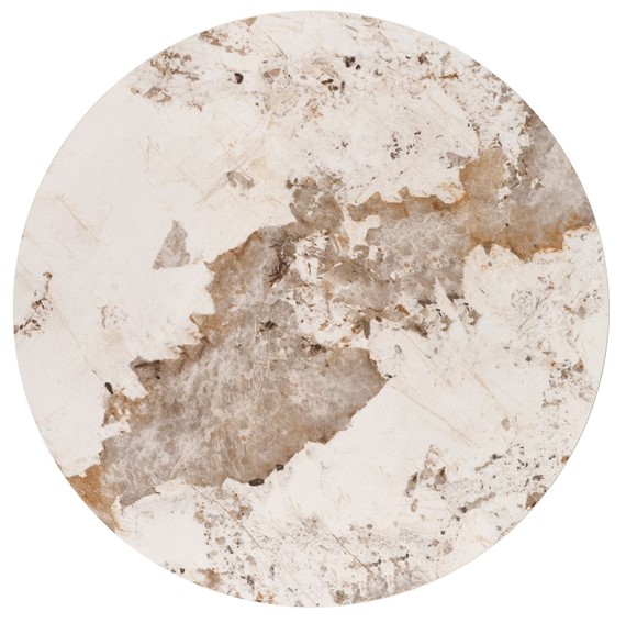 Stół Okrągły ARANI fi120 Beżowy Marmur/Orzechowy