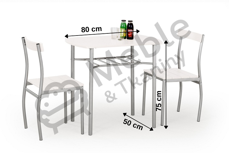 Zestaw Stół + 2 Krzesła LANCE Biały
