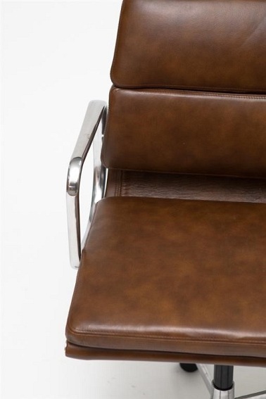 Fotel Biurowy CH2171 60x59x79-88 Brązowa Skóra/Chrom