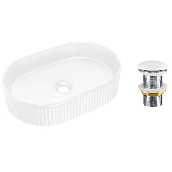 Zestaw Umywalkowy z Korkiem Click-Clack BEYOND Biały