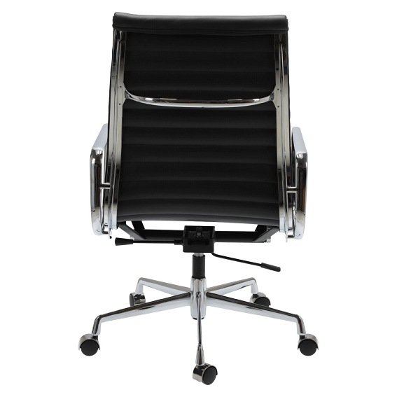 Fotel Biurowy CH1191T Czarna Skóra/Chrom