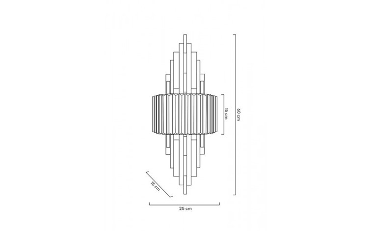 Lampa Ścienna TOWERS Złoty/Transparentny