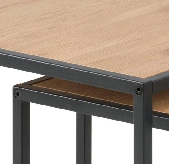 Zestaw Stolików SEAFORD Czarny/Dąb