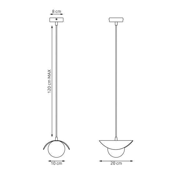 Lampa Wisząca RITUAL 1 Czarny