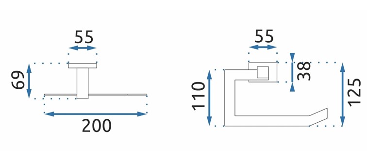 Wieszak na Papier Toaletowy ERLO 04 Czarny