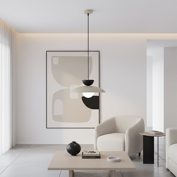 Lampa Wisząca MULAN 1 Beżowy/Czarny