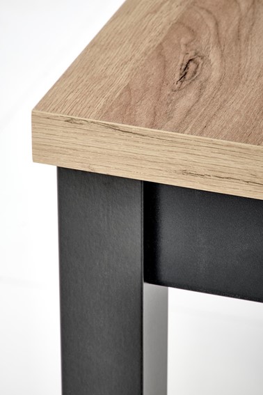 Stół Rozkładany TIAGO KWADRAT (90-125)x90 Czarny/Dąb Craft